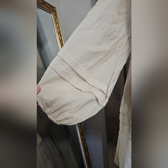 BY TOGETHER Boho Woven Babydoll mini dress in cream. Size Small - Picture 10 of 15